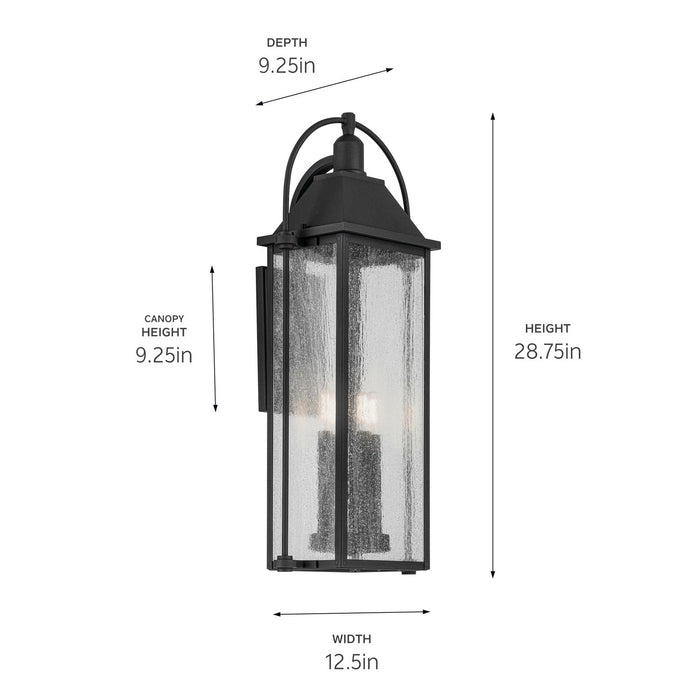 Kichler 49716BKT Four Light Outdoor Wall Mount, Textured Black