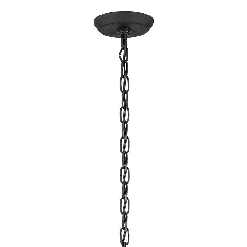 Kichler 49718BKT Four Light Outdoor Pendant, Textured Black