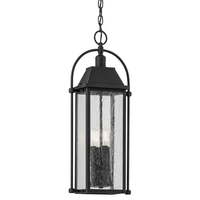 Kichler 49718BKT Four Light Outdoor Pendant, Textured Black