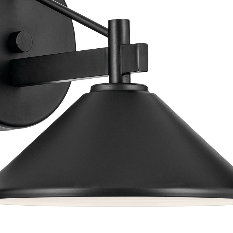 Kichler 49059BK One Light Outdoor Wall Mount, Black