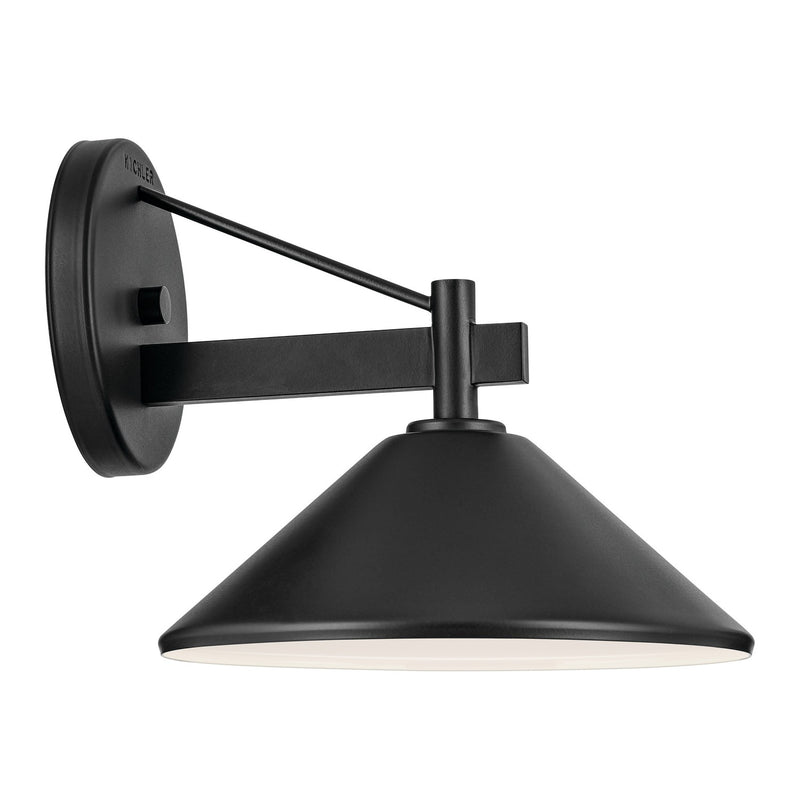 Kichler 49060BK One Light Outdoor Wall Mount, Black