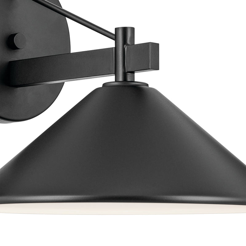Kichler 49061BK One Light Outdoor Wall Mount, Black