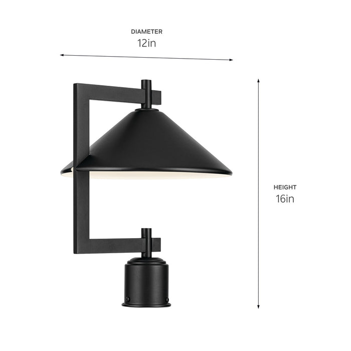 Kichler 49063BK One Light Outdoor Post Mount, Black