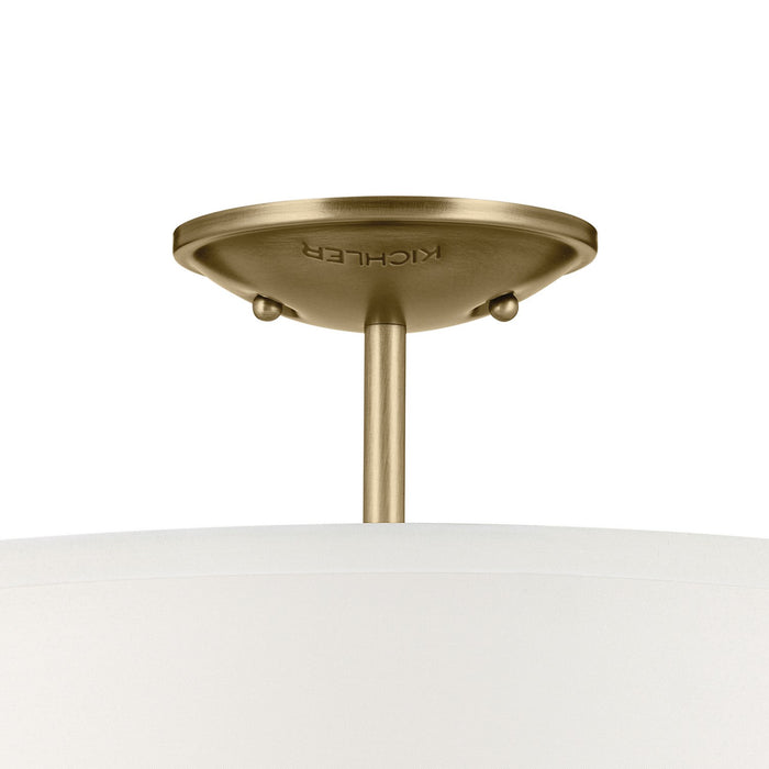 Kichler 43675NBR Three Light Semi Flush Mount, Natural Brass