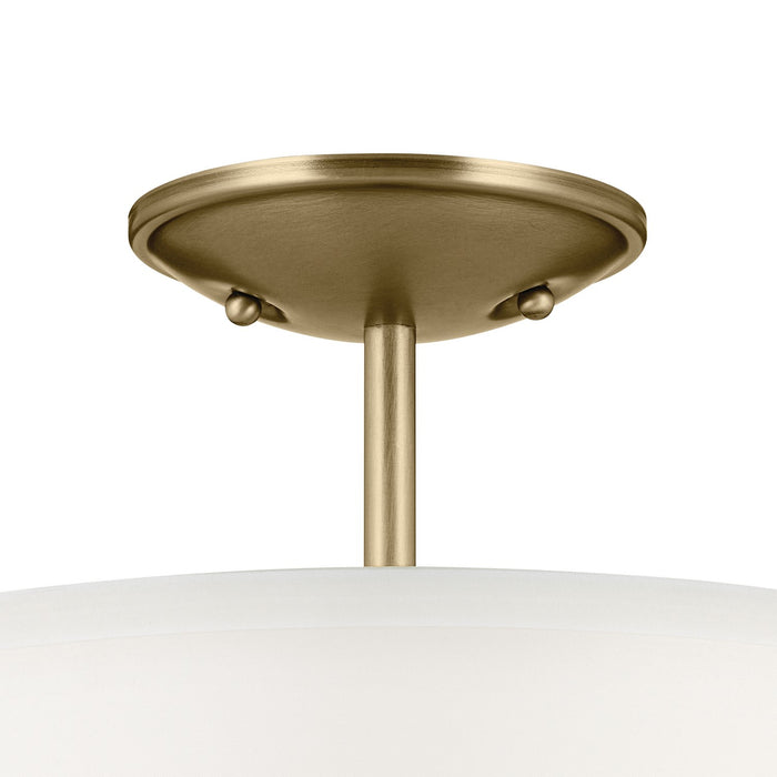 Kichler 43692NBR Three Light Semi Flush Mount, Natural Brass