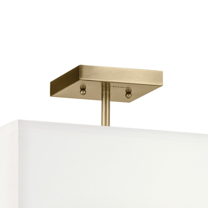 Kichler 43693NBR Three Light Semi Flush Mount, Natural Brass