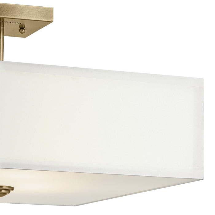 Kichler 43693NBR Three Light Semi Flush Mount, Natural Brass