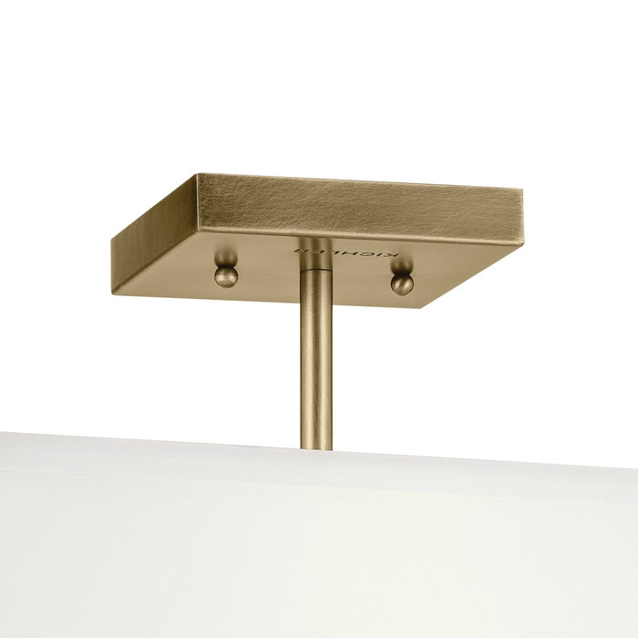 Kichler 43691NBR Three Light Semi Flush Mount, Natural Brass