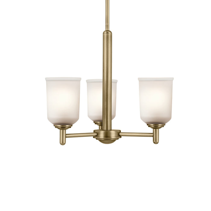 Kichler 43670NBR Three Light Mini Chandelier, Natural Brass