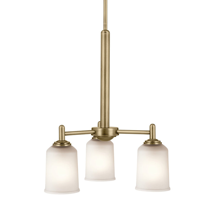 Kichler 43670NBR Three Light Mini Chandelier, Natural Brass