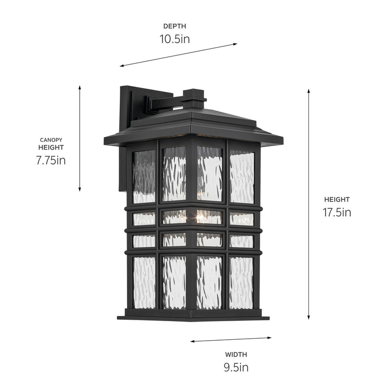 Kichler 49831BKT One Light Outdoor Wall Mount, Textured Black