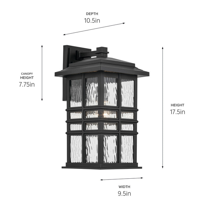 Kichler 49831BKT One Light Outdoor Wall Mount, Textured Black