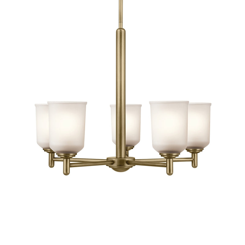 Kichler 43671NBR Five Light Chandelier, Natural Brass