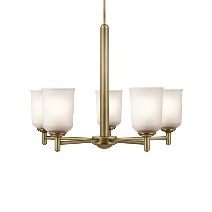 Kichler 43671NBR Five Light Chandelier, Natural Brass
