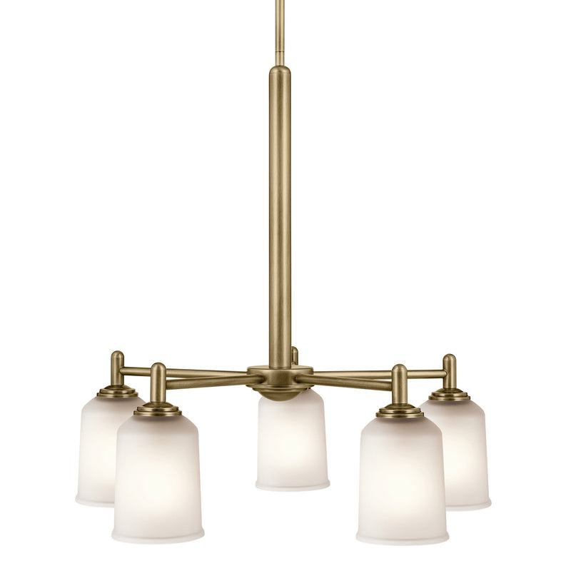 Kichler 43671NBR Five Light Chandelier, Natural Brass