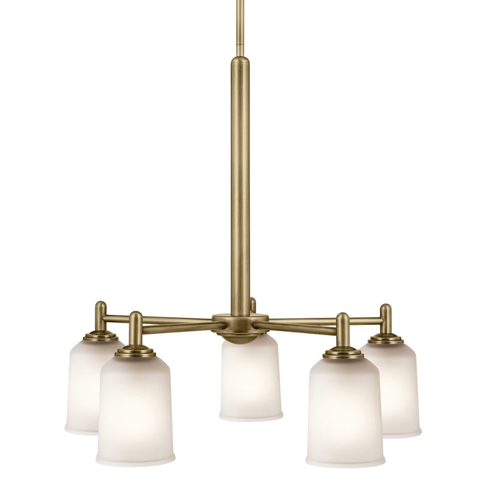 Kichler 43671NBR Five Light Chandelier, Natural Brass