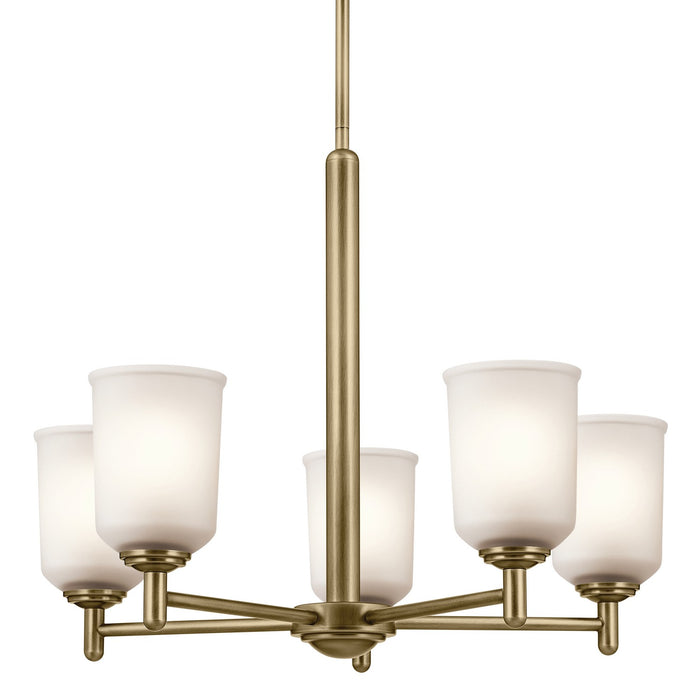 Kichler 43671NBR Five Light Chandelier, Natural Brass