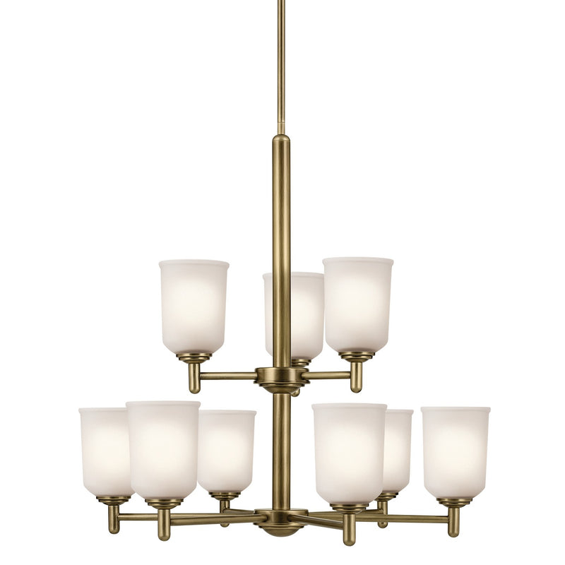 Kichler 43672NBR Nine Light Chandelier, Natural Brass