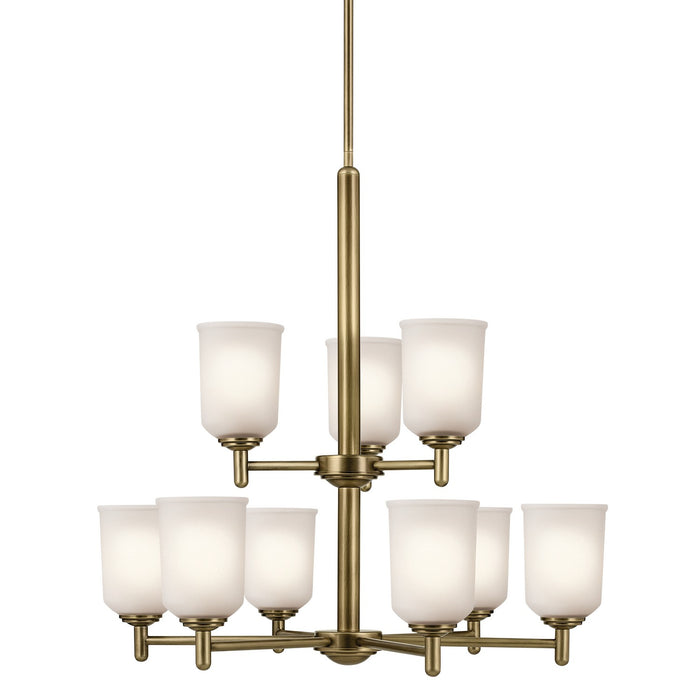 Kichler 43672NBR Nine Light Chandelier, Natural Brass