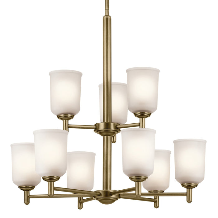 Kichler 43672NBR Nine Light Chandelier, Natural Brass