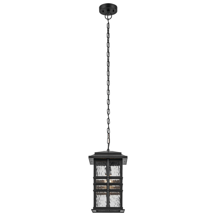 Kichler 49833BKT One Light Outdoor Pendant, Textured Black