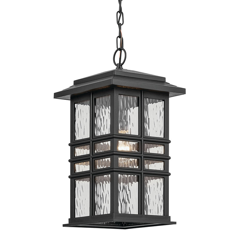 Kichler 49833BKT One Light Outdoor Pendant, Textured Black