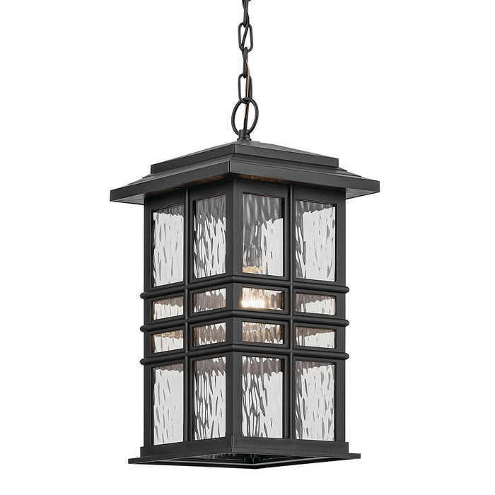 Kichler 49833BKT One Light Outdoor Pendant, Textured Black