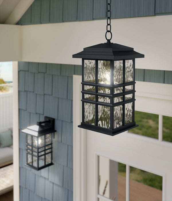 Kichler 49833BKT One Light Outdoor Pendant, Textured Black