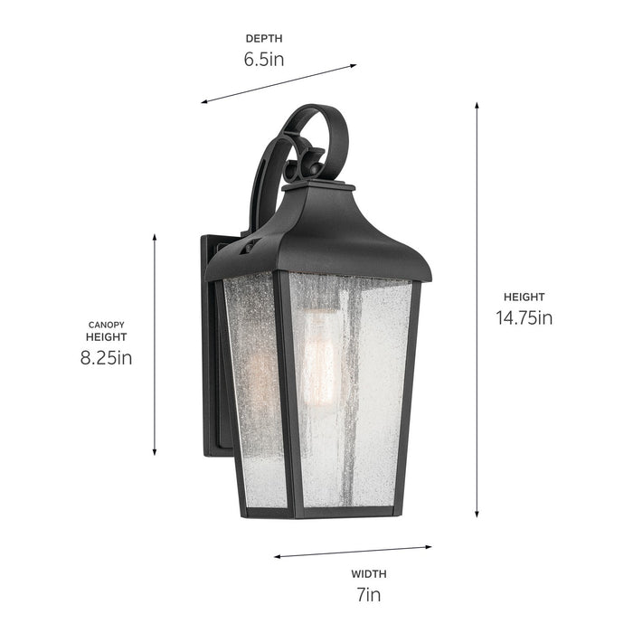 Kichler 49735BKT One Light Outdoor Wall Mount, Textured Black