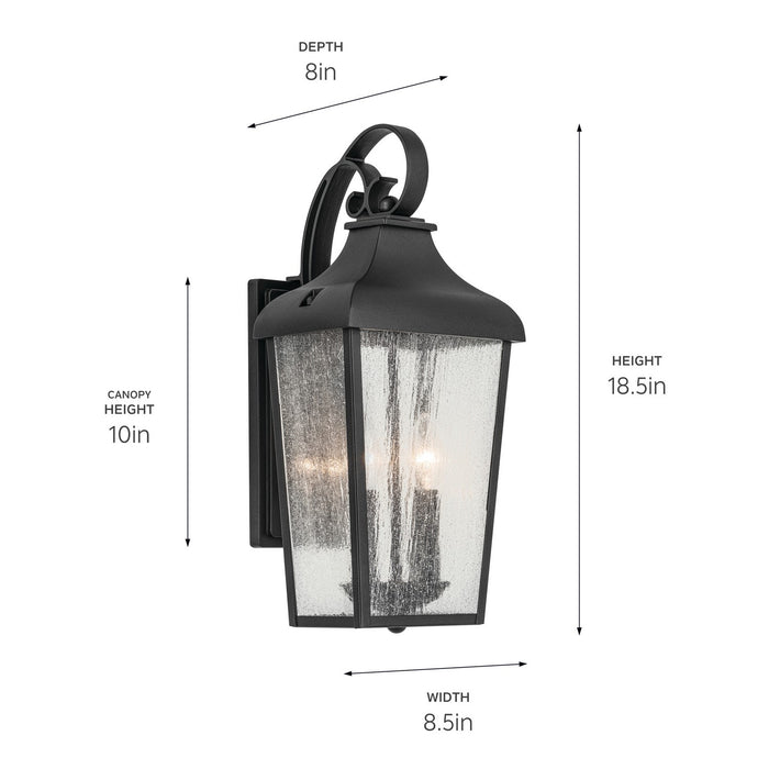 Kichler 49736BKT Two Light Outdoor Wall Mount, Textured Black