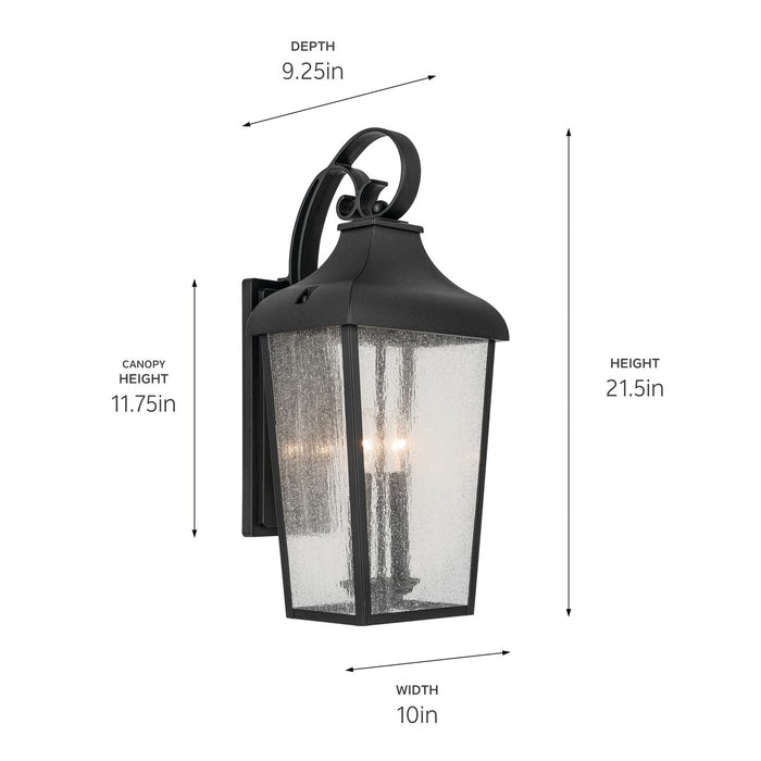 Kichler 49737BKT Two Light Outdoor Wall Mount, Textured Black