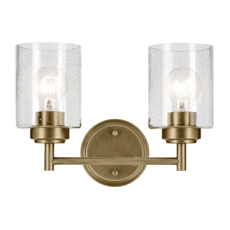 Kichler 45885NBR Two Light Bath, Natural Brass