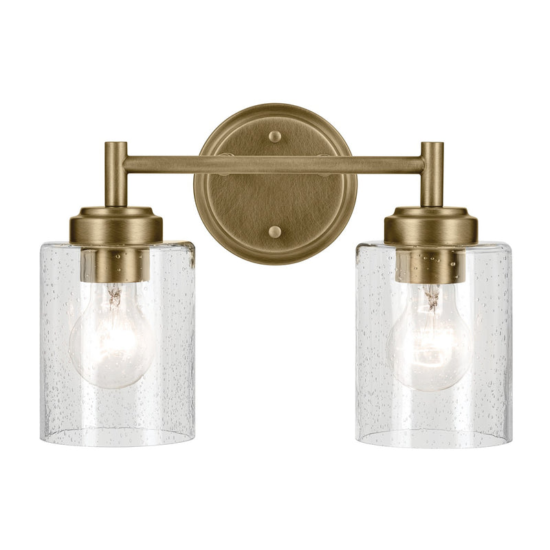 Kichler 45885NBR Two Light Bath, Natural Brass