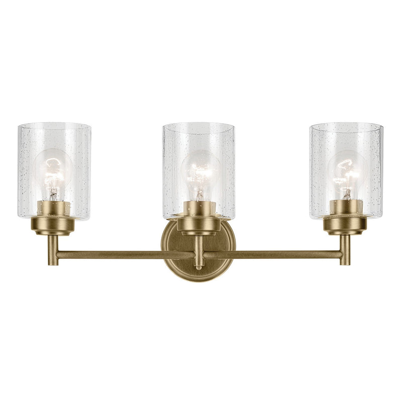 Kichler 45886NBR Three Light Bath, Natural Brass