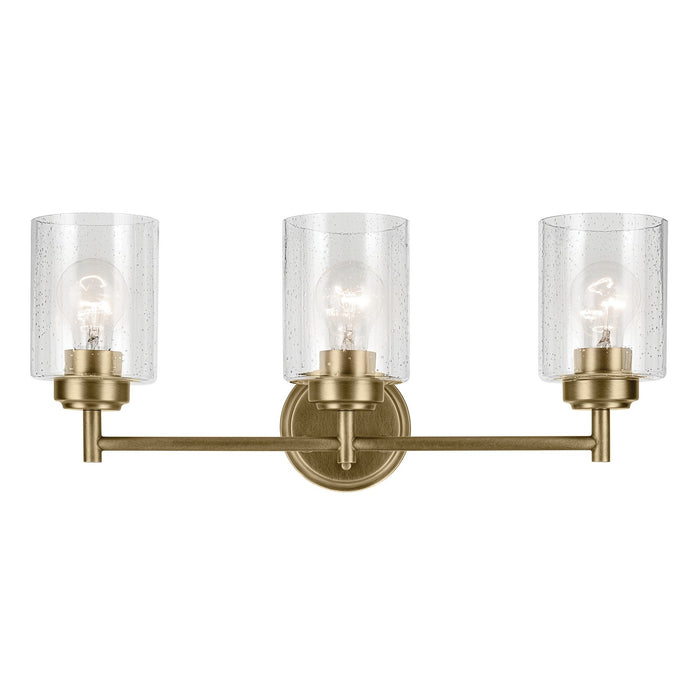 Kichler 45886NBR Three Light Bath, Natural Brass