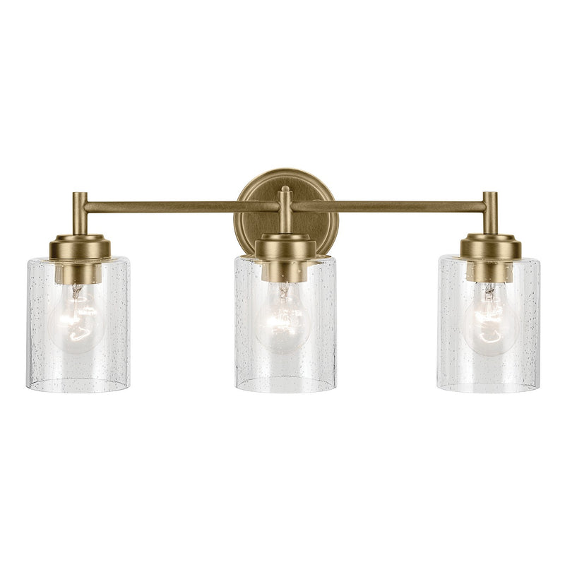Kichler 45886NBR Three Light Bath, Natural Brass