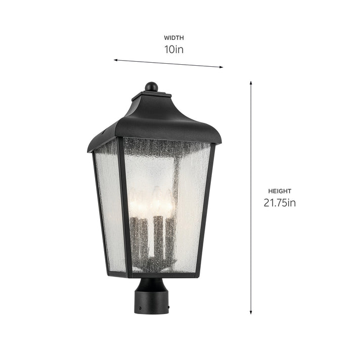 Kichler 49739BKT Four Light Outdoor Post Mount, Textured Black