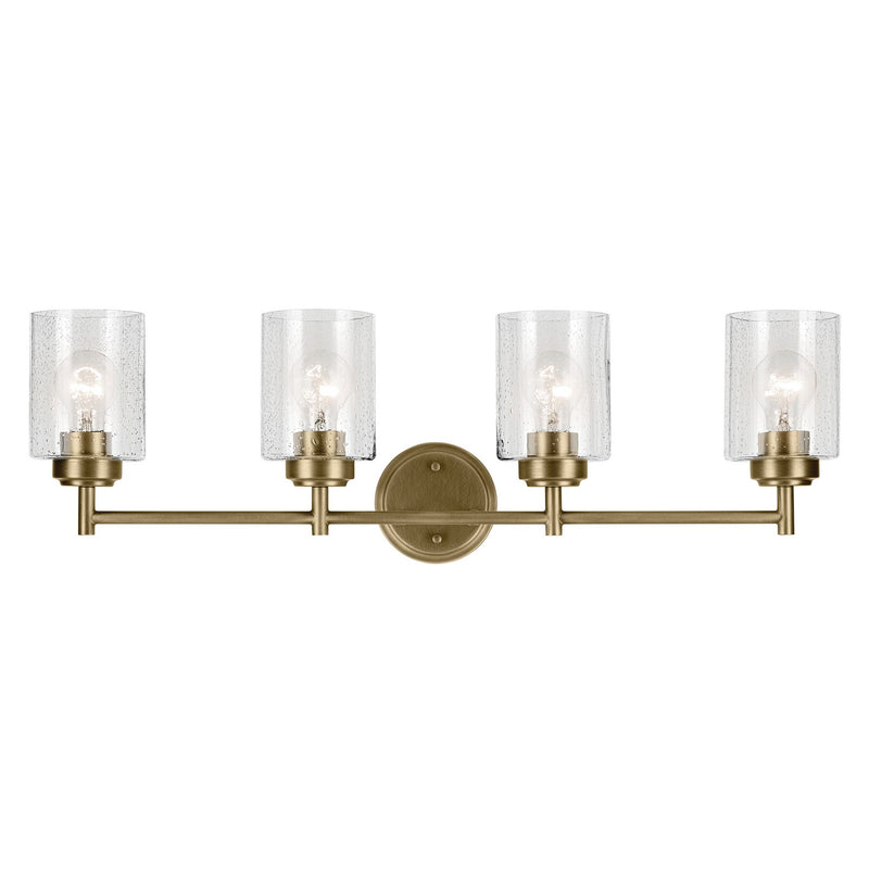 Kichler 45887NBR Four Light Bath, Natural Brass