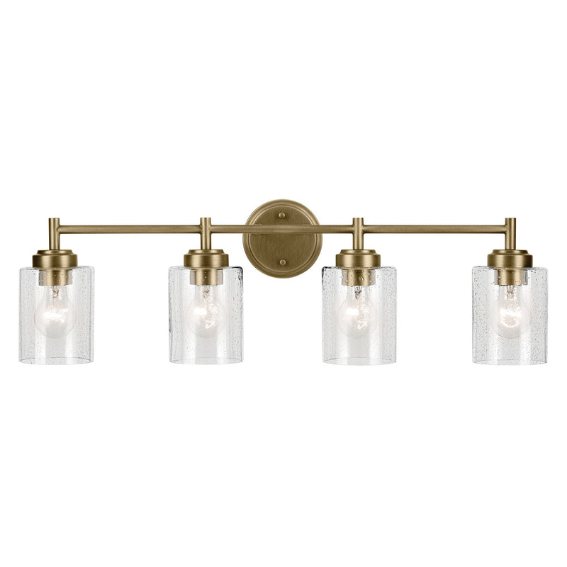 Kichler 45887NBR Four Light Bath, Natural Brass