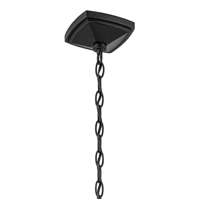 Kichler 49740BKT Four Light Outdoor Pendant, Textured Black