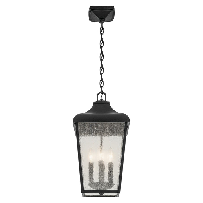 Kichler 49740BKT Four Light Outdoor Pendant, Textured Black