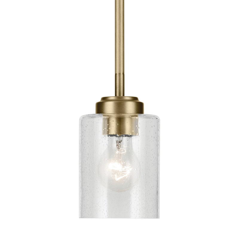 Kichler 44032NBR One Light Mini Pendant, Natural Brass