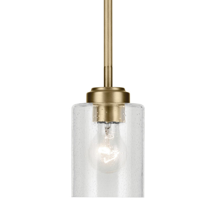 Kichler 44032NBR One Light Mini Pendant, Natural Brass