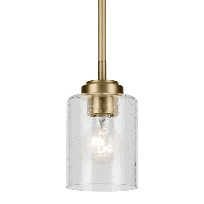 Kichler 44032NBR One Light Mini Pendant, Natural Brass