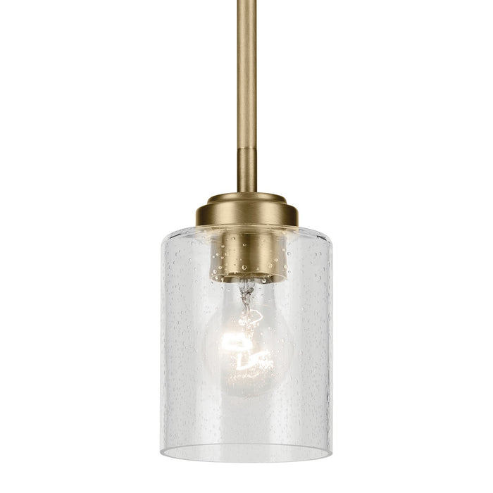 Kichler 44032NBR One Light Mini Pendant, Natural Brass