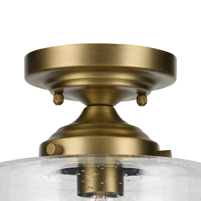 Kichler 44033NBR One Light Semi Flush Mount, Natural Brass
