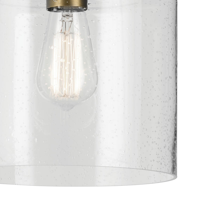 Kichler 44033NBR One Light Semi Flush Mount, Natural Brass