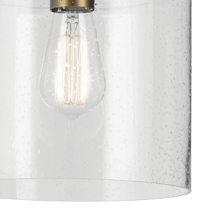 Kichler 44033NBR One Light Semi Flush Mount, Natural Brass
