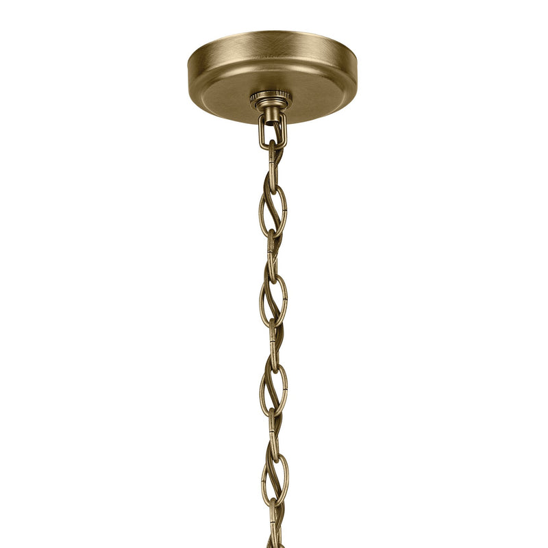 Kichler 44029NBR Three Light Mini Chandelier, Natural Brass