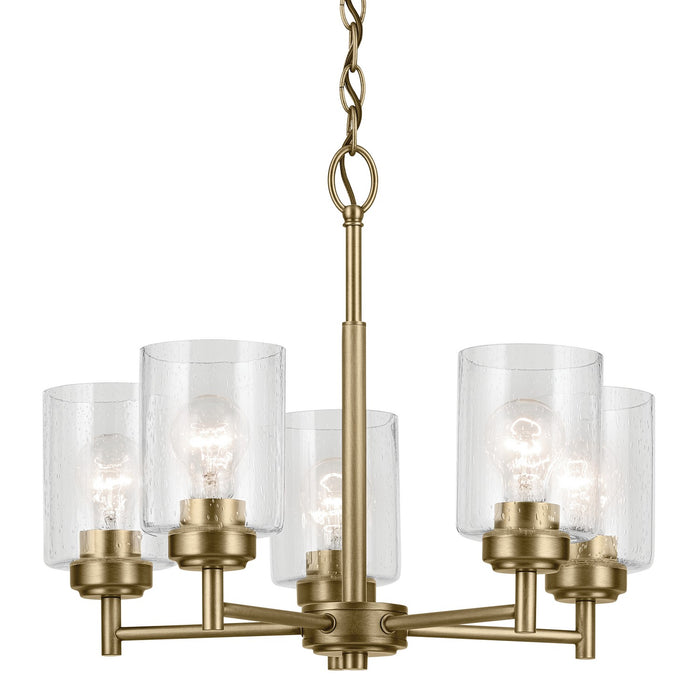 Kichler 44030NBR Five Light Chandelier, Natural Brass